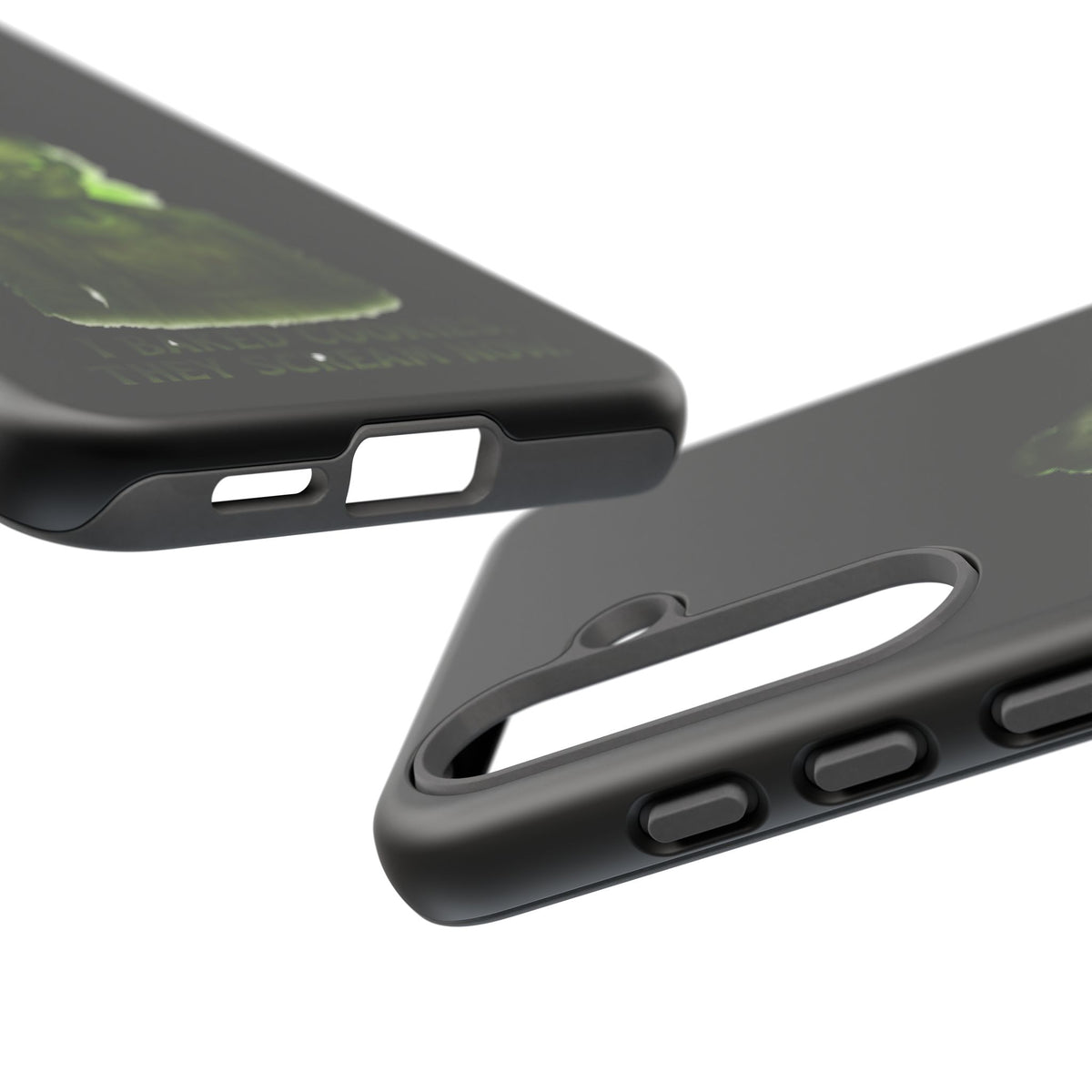 Spooky Green Ghost Phone Case — "I Baked Cookies, They Scream Now" Horror iPhone Cover