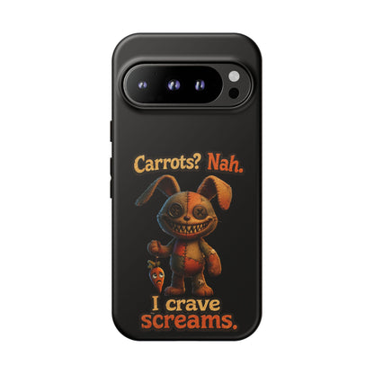 Phone Case — Creepy Bunny "Carrots? Nah. I crave screams." Halloween Horror Design
