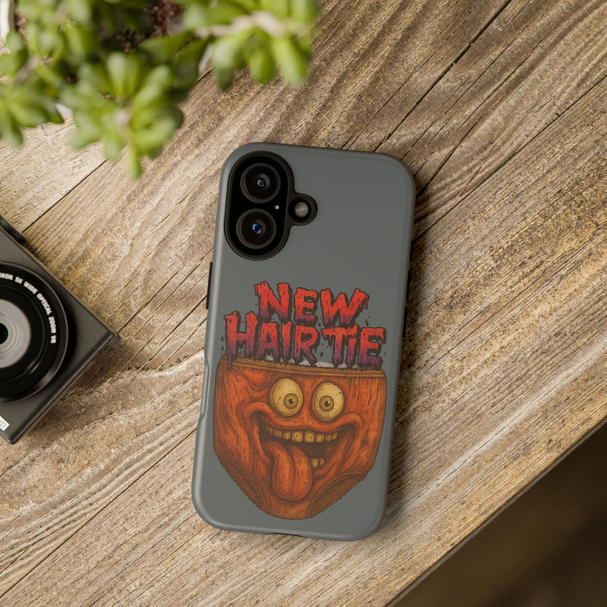 Phone Case — 'New Hairte' Funny Grinning Tongue-Out Monster Design