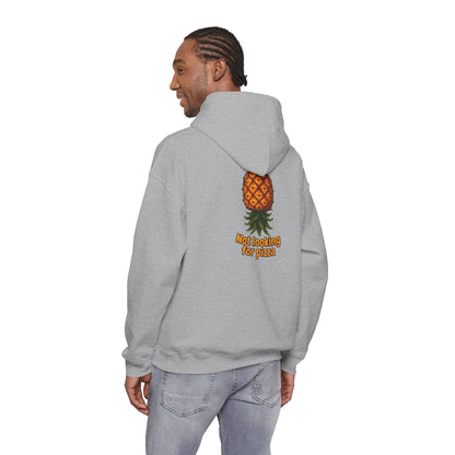 Pineapple Graphic Hoodie — "Not looking for pizza" Tropical Lounge Sweatshirt
