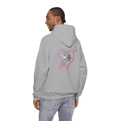 Cute Toilet Paper & Poop Heart Hoodie — Funny Bathroom Couple Graphic Sweatshirt