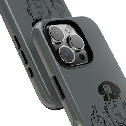 Vintage Cop Middle Finger Phone Case — Edgy Retro iPhone Protective Cover
