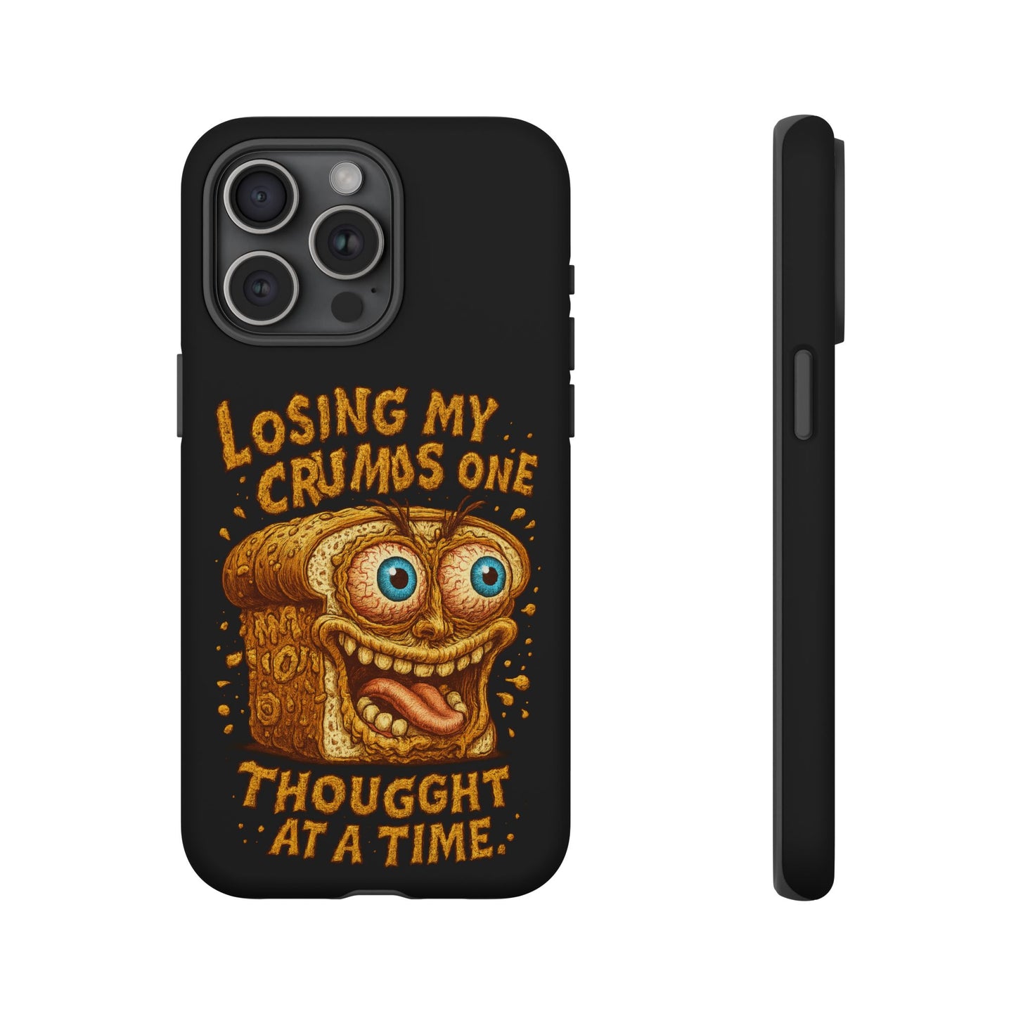 Phone Case — "Losing My Crumbs One Thought at a Time" Funny Retro Bread Illustration