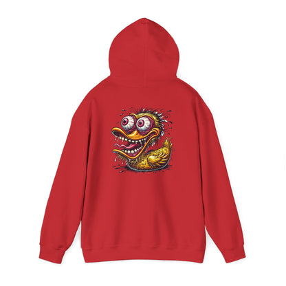 Duck Monster Hoodie — Retro Creepy Cartoon Graphic Pullover