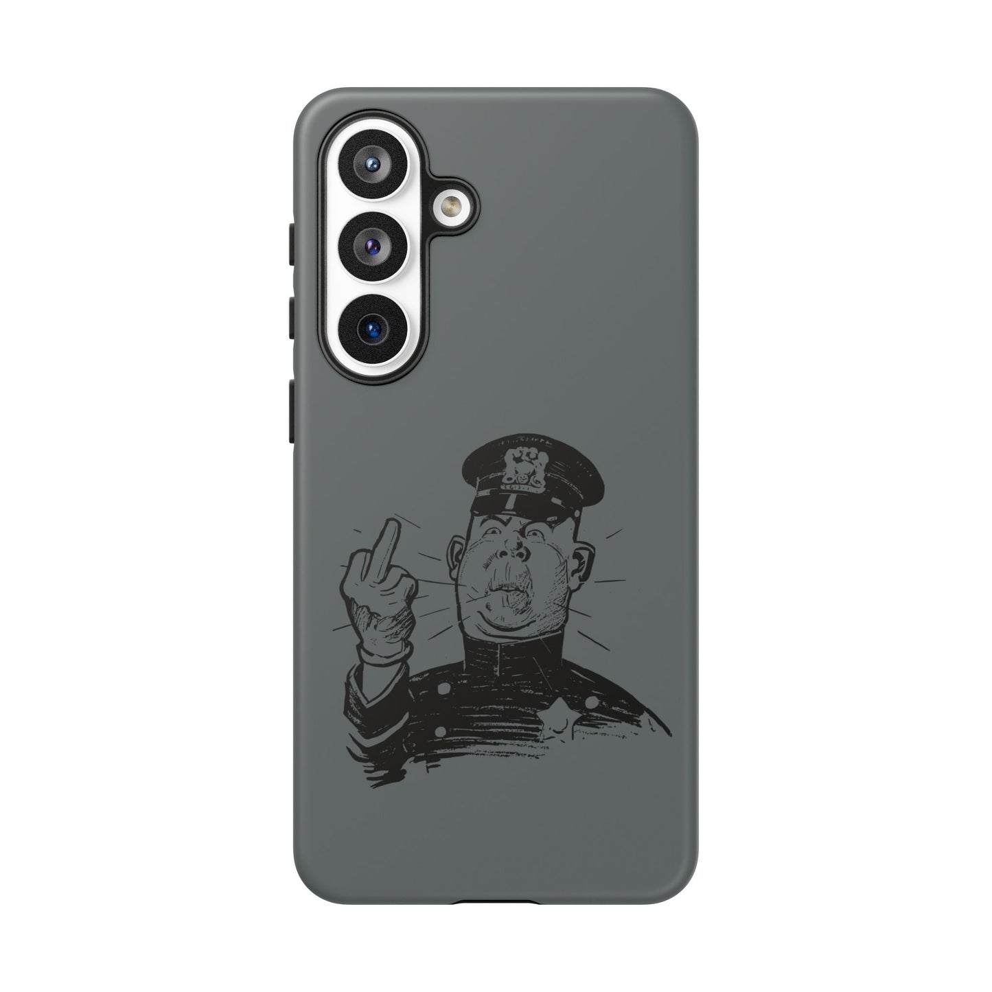 Vintage Cop Middle Finger Phone Case — Edgy Retro iPhone Protective Cover