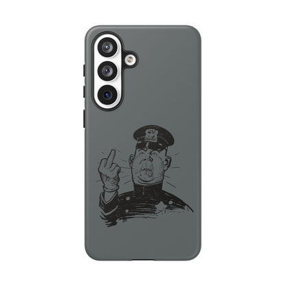 Vintage Cop Middle Finger Phone Case — Edgy Retro iPhone Protective Cover