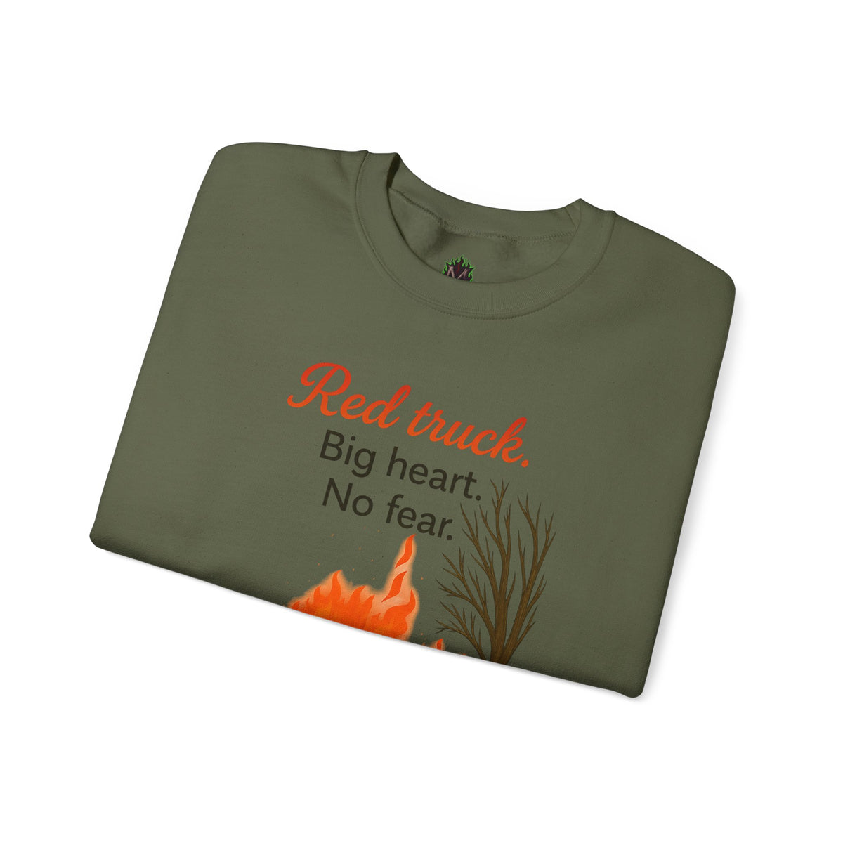Red Truck Big Heart No Fear Crewneck Sweatshirt