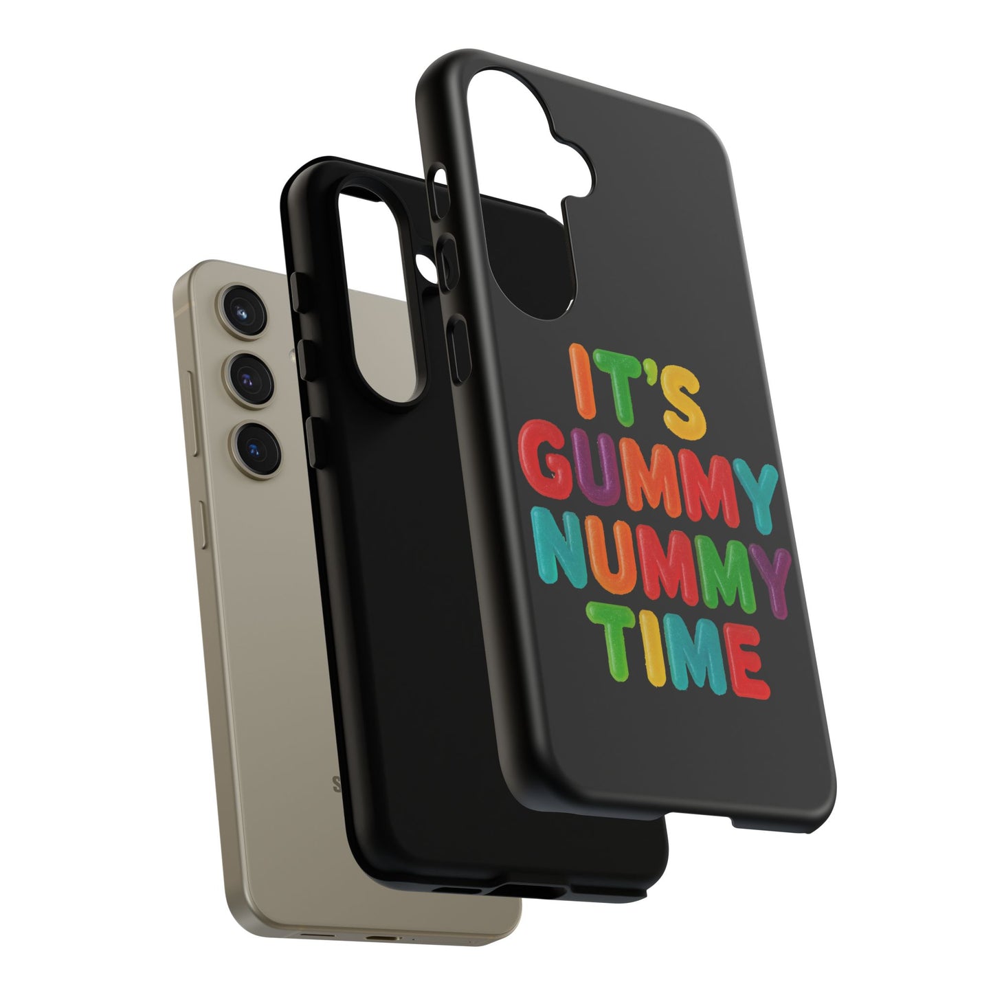 Phone Case — "It's Gummy Nummy Time" Colorful Candy Lettering Protective Case