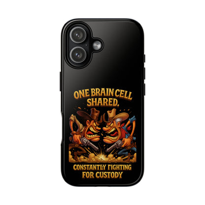 Phone Case — 'One Braincell Shared, Constantly Fighting for Custody' Funny Rivalry Cartoon