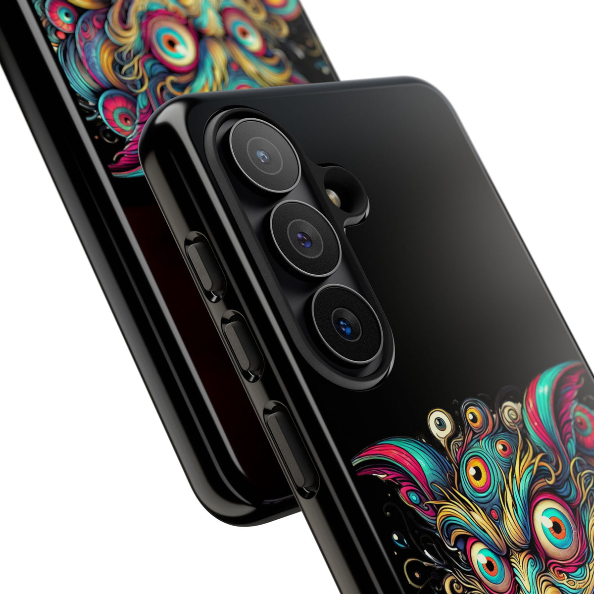 Psychedelic Mischief Phone Case — Colorful Grinning Monster Design
