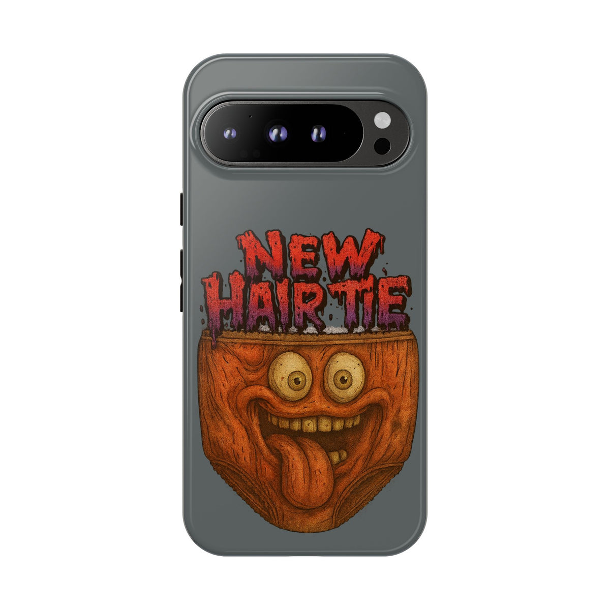 Phone Case — 'New Hairte' Funny Grinning Tongue-Out Monster Design