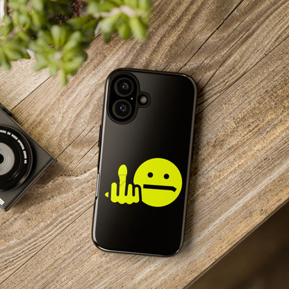 Phone Case — Neon Middle Finger Emoji Graphic