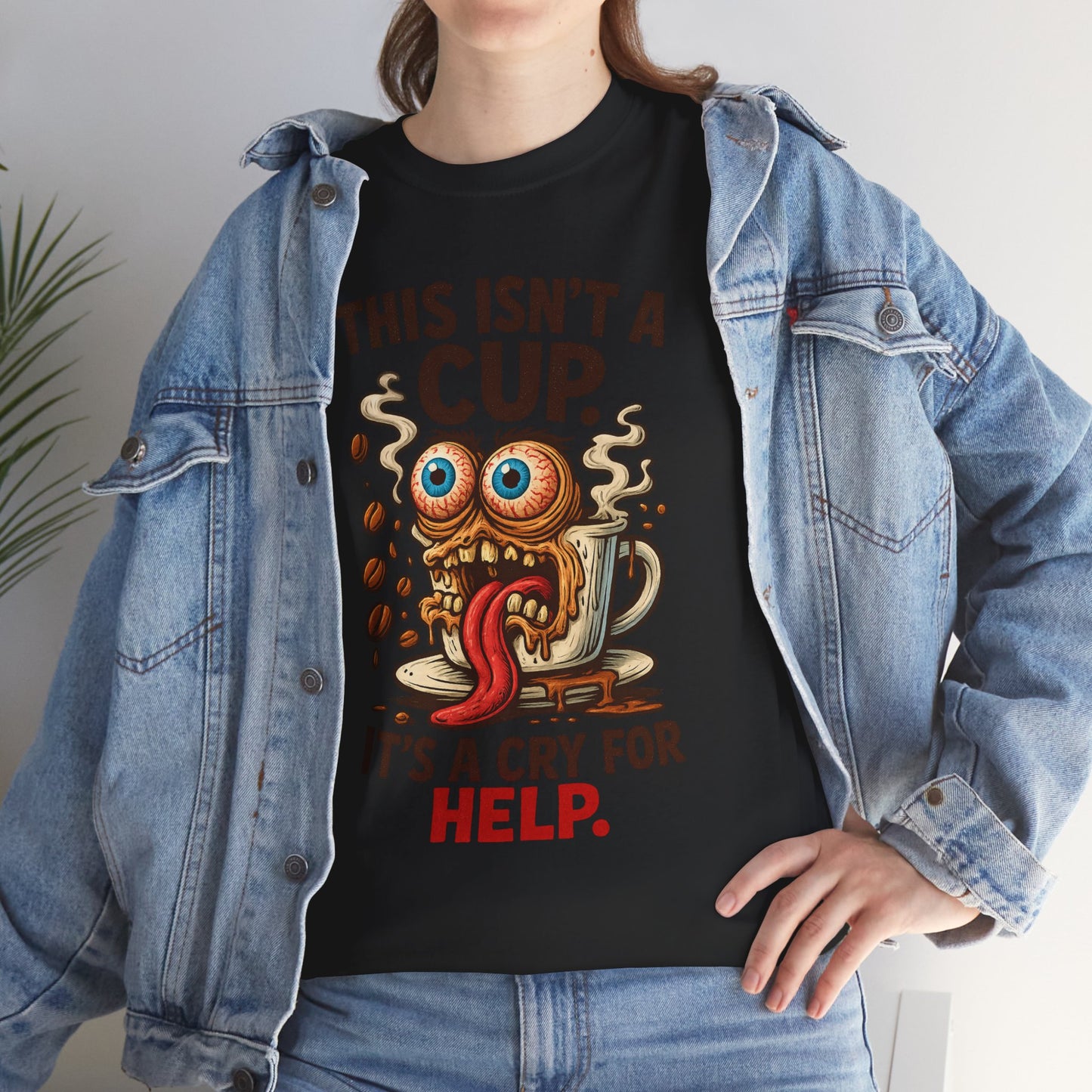 Cry for Help – Caffeinated Chaos Coffee Tee