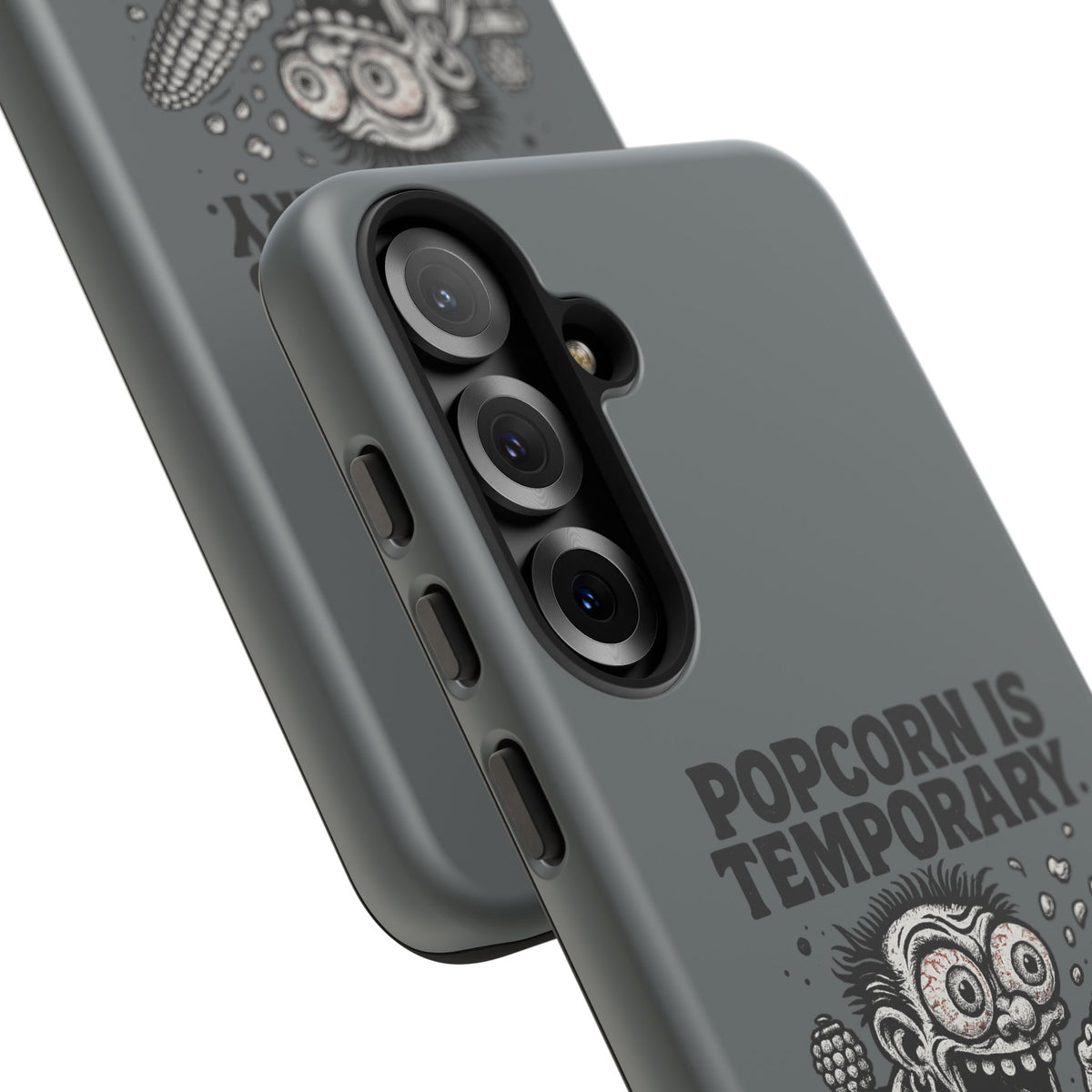 Phone Case — "Popcorn Is Temporary, Corn Is Eternal" Retro Zombie Corn Design