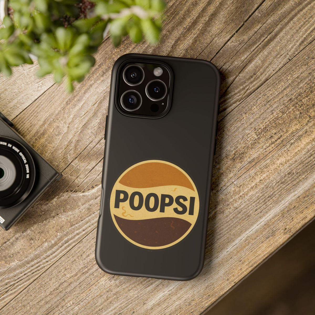 Poopsi Retro Logo Phone Case — Funny Vintage Soda-Inspired iPhone Cover