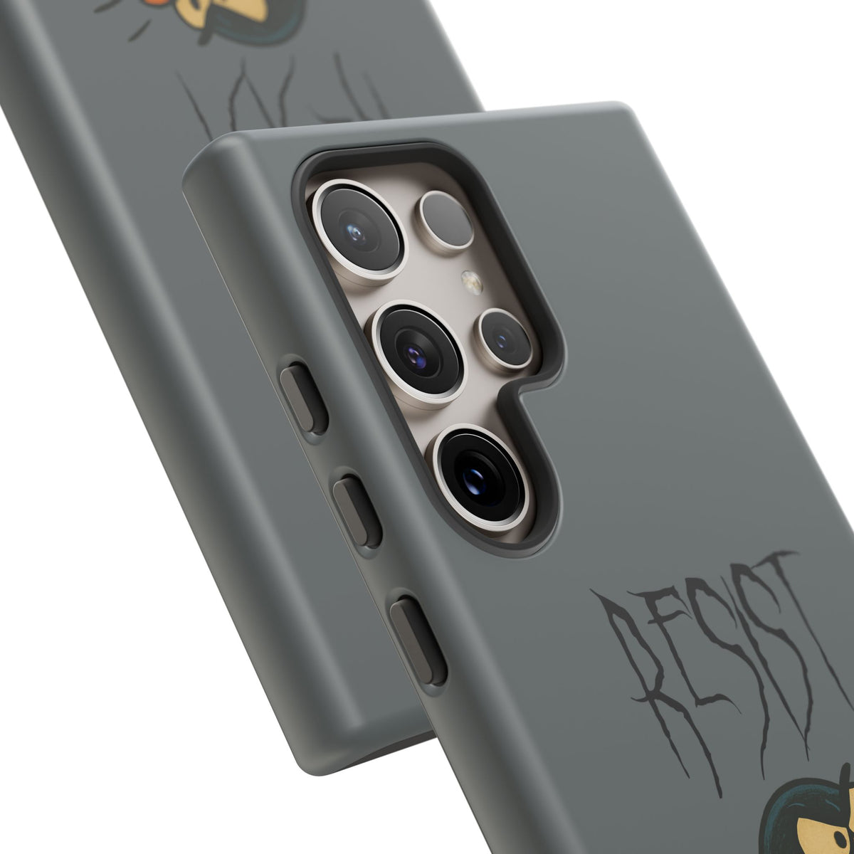 Resist Angry Penguin Phone Case — Protective iPhone Case with Bold Cartoon Design