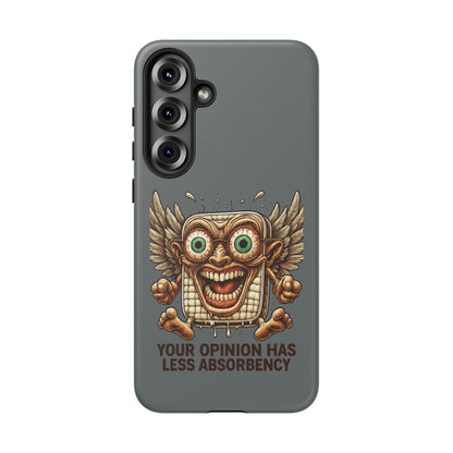 Phone Case — Funny Vintage Winged Toaster Design (“Your Opinion Has Less Absorbency”)