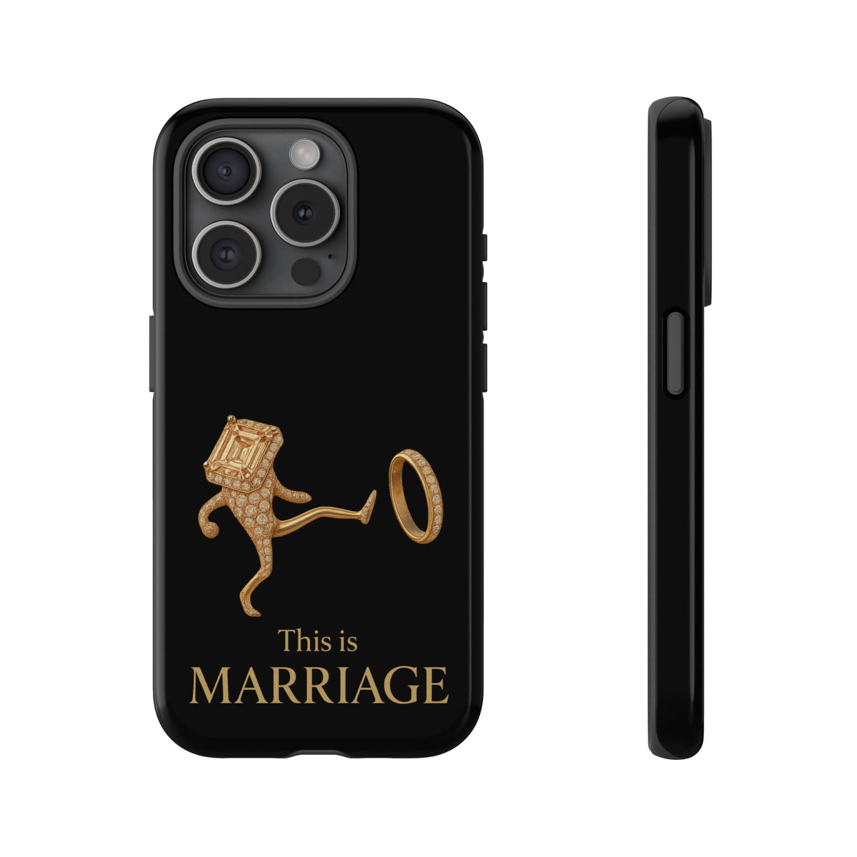 Phone Case - ‘This is Marriage’ Gold Ring Cartoon Design
