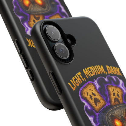 Phone Case — 'Light, Medium, Dark or Eternal Blackened Torment?' Spooky Toast & Toaster Horror Design