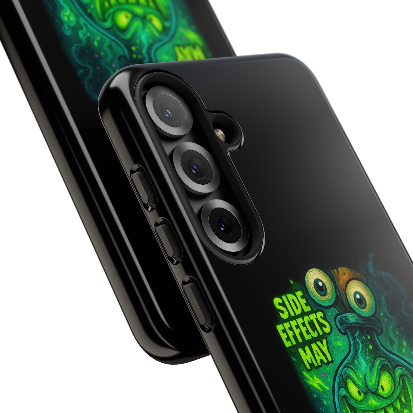Phone Case — 'Side Effects May Include Laughter, Screaming, Glowing, and Doom' Neon Monster