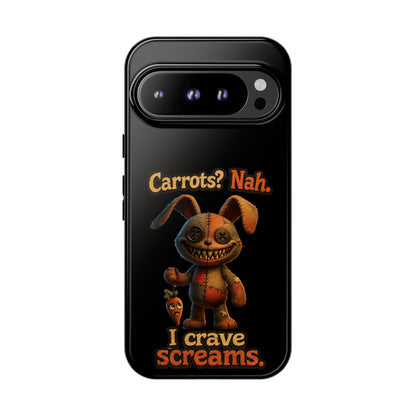 Phone Case — Creepy Bunny "Carrots? Nah. I crave screams." Halloween Horror Design
