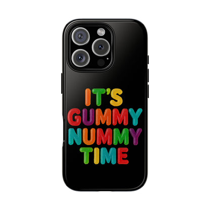 Phone Case — "It's Gummy Nummy Time" Colorful Candy Lettering Protective Case