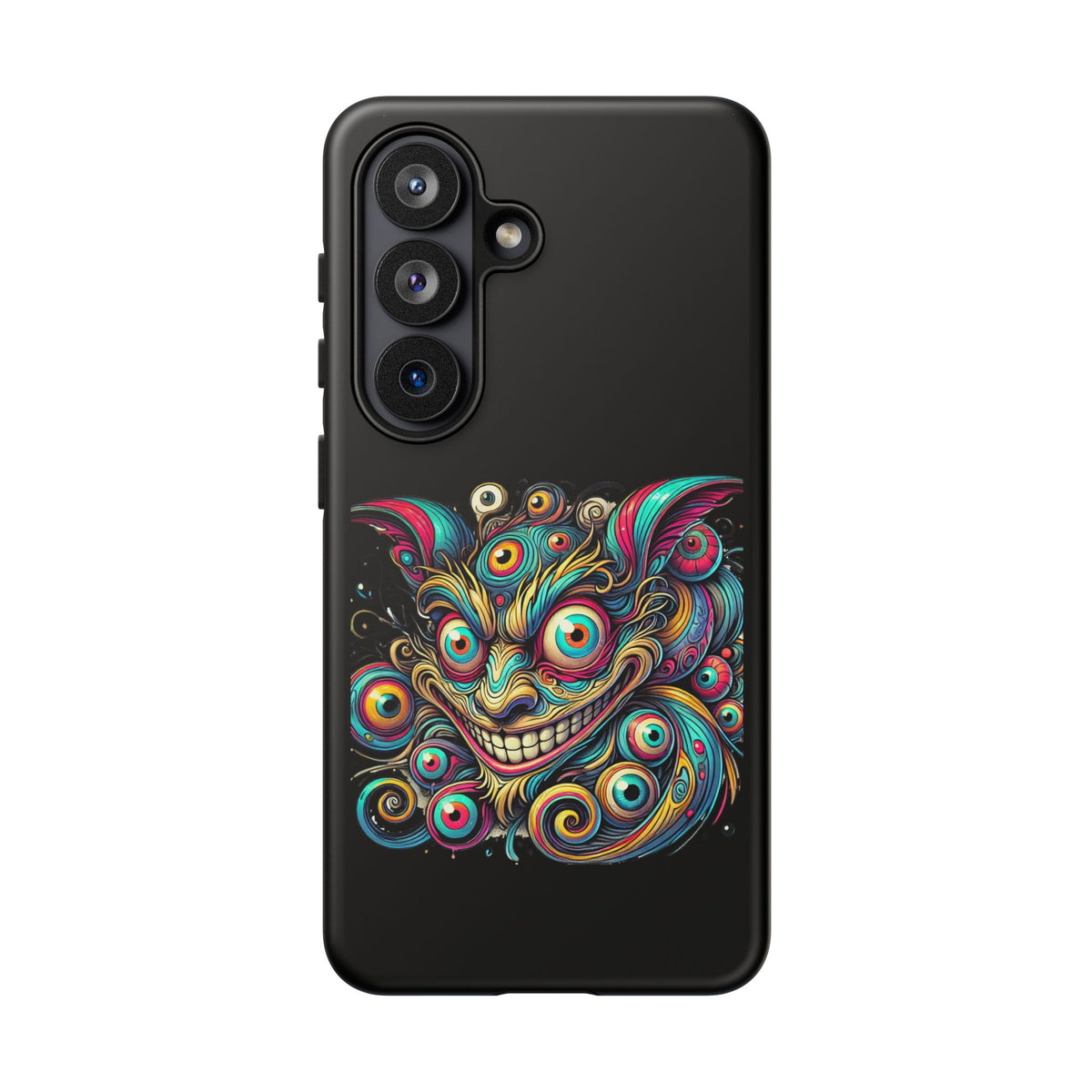 Psychedelic Mischief Phone Case — Colorful Grinning Monster Design