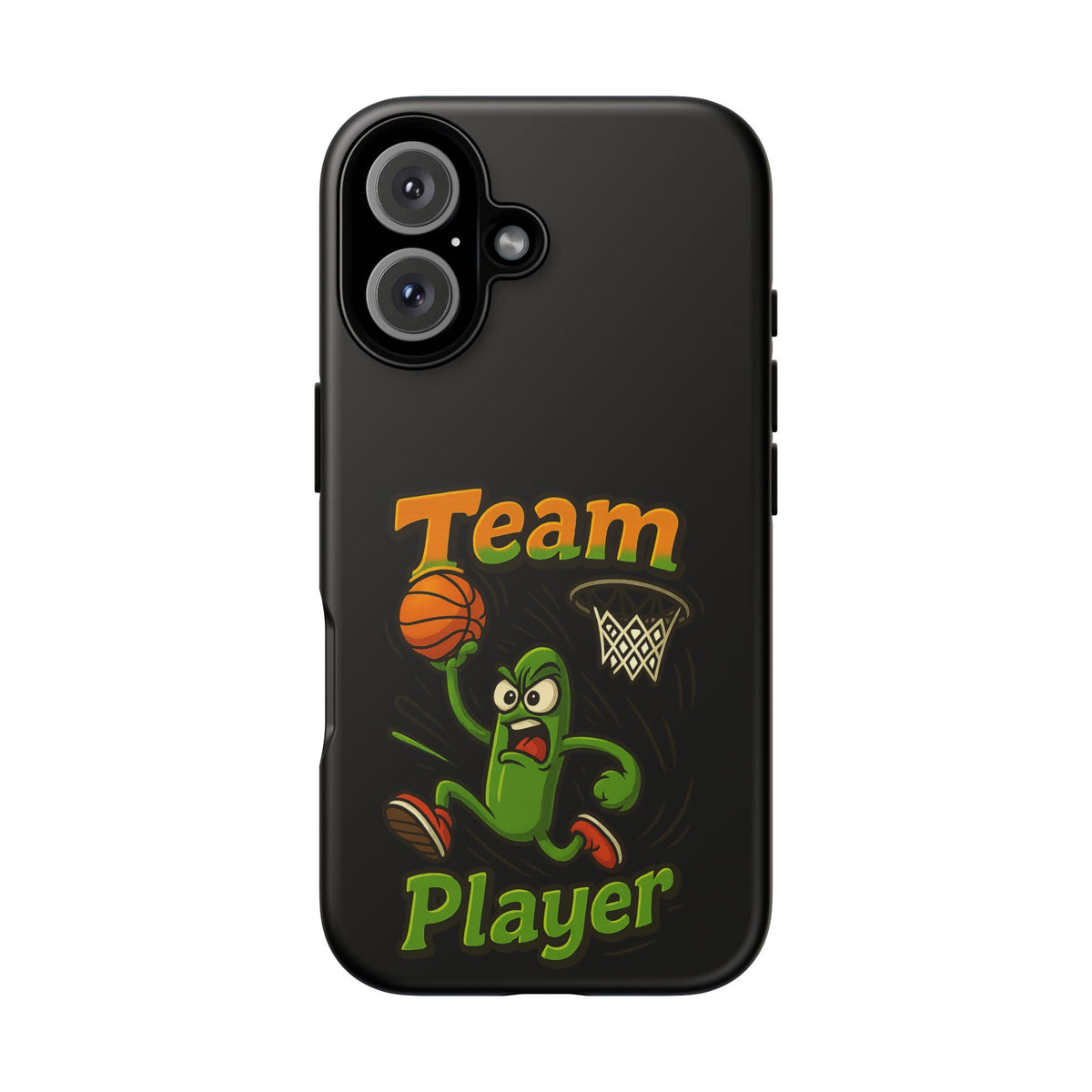 Team Player Basketball Phone Case — Cute Cartoon Pickle Dunk Phone Cover