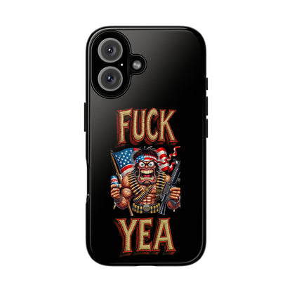 Phone Case — "FUCK YEA" Patriotic Skeleton Soldier Graphic