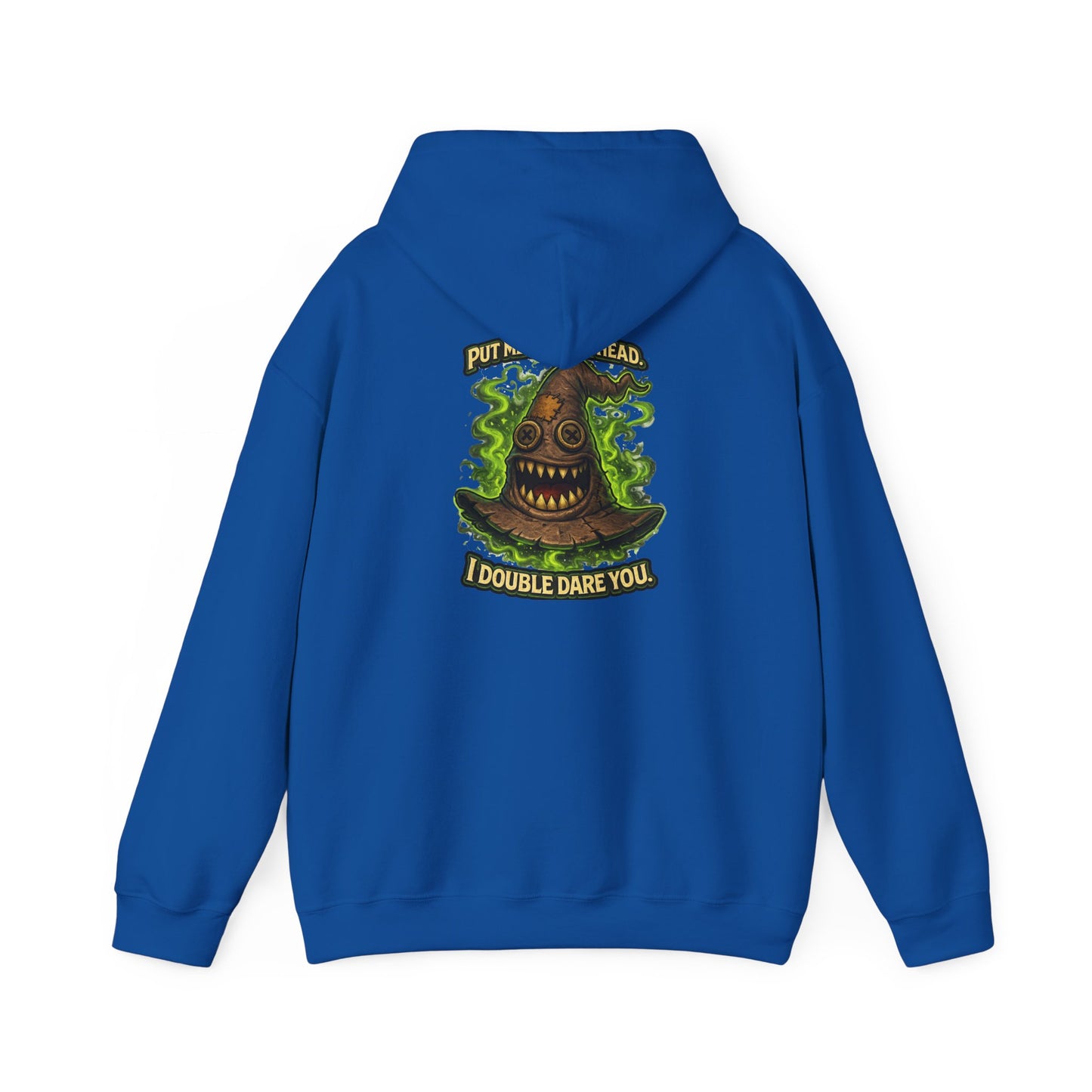 Hoodie — Spooky Talking Sorting Hat Graphic "I Double Dare You"