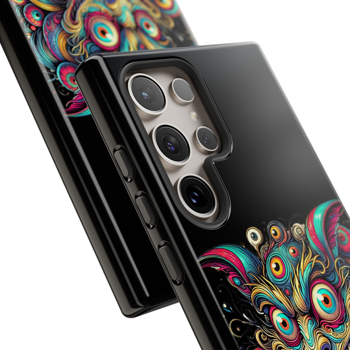 Psychedelic Mischief Phone Case — Colorful Grinning Monster Design