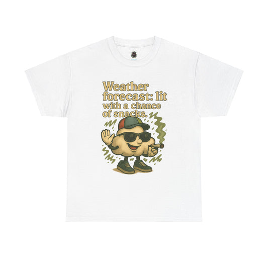 Weather Forecast: Lit With a Chance of Snacks – Chill Cloud T-Shirt