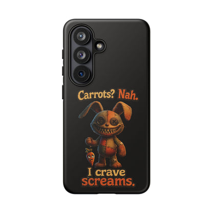 Phone Case — Creepy Bunny "Carrots? Nah. I crave screams." Halloween Horror Design