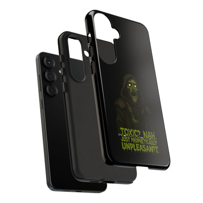 Phone Case — 'Toxic? Nah, Just Prophetically Unpleasant' Neon Grim Reaper Protective Cover
