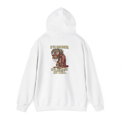 Hoodie — Quirky Dripping Monkey Design "It’s Against My Will" Graphic Hoodie