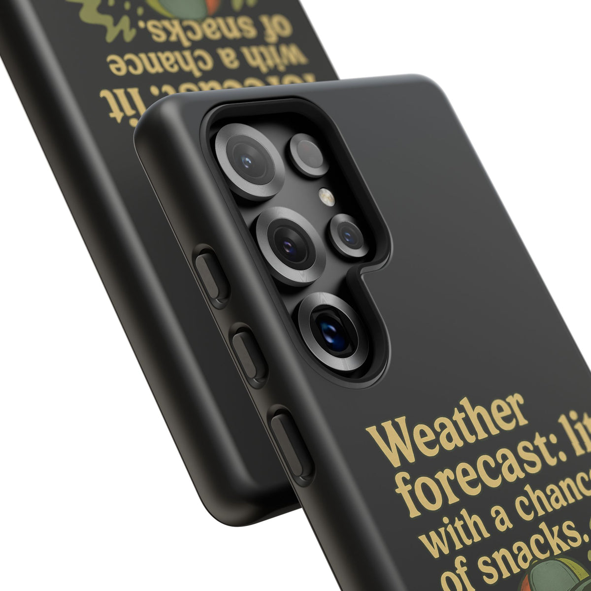 Phone Case — "Weather Forecast: Lit with a Chance of Snacks" Retro Graphic