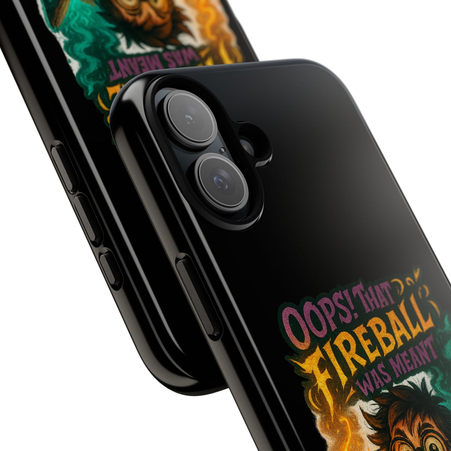 Phone Case — "Oops! That Fireball Was Meant to Be a Friendship Spell" Cute Fantasy Wizard Design