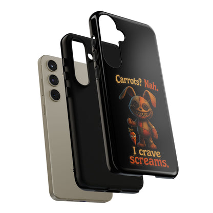 Phone Case — Creepy Bunny "Carrots? Nah. I crave screams." Halloween Horror Design