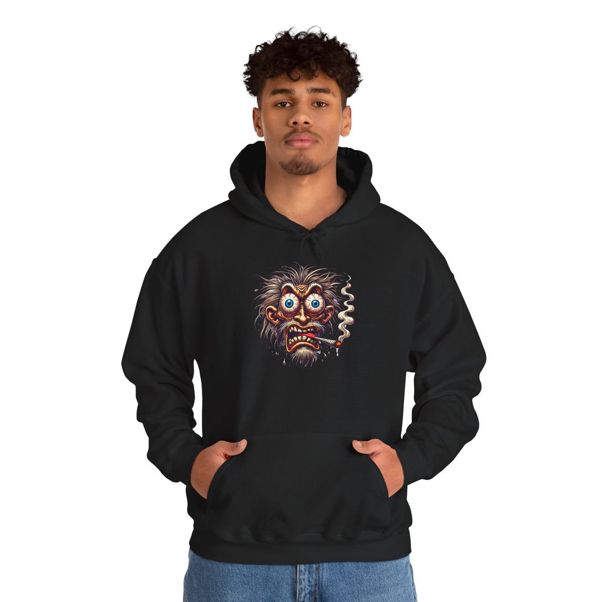 Hoodie — Freaky Monster Face Graphic Pullover