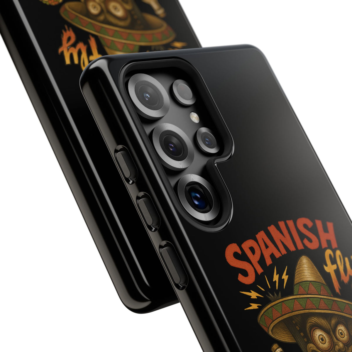 Spanish Fly Tough Phone Case — Retro Skull Sombrero Design