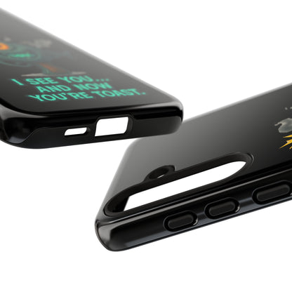 Phone Case — Cute Zombie Blaster Design with "I See You... And Now You're Toast"