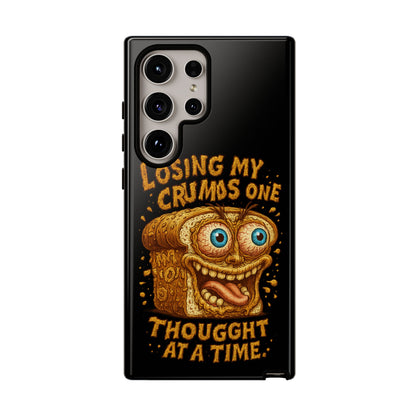 Phone Case — "Losing My Crumbs One Thought at a Time" Funny Retro Bread Illustration