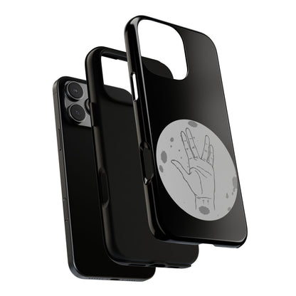 Spock Live Long Phone Case — Vulcan Salute Moon Graphic
