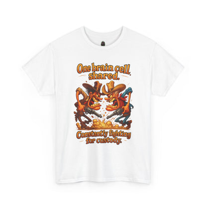 One Brain Cell Shared T-Shirt | Cartoon Dinosaurs Arguing