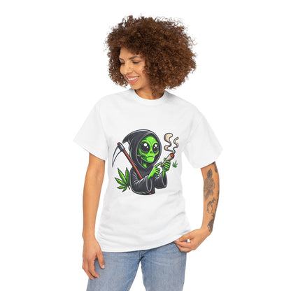 Grim Reaper Alien Smoking Joint T‑Shirt