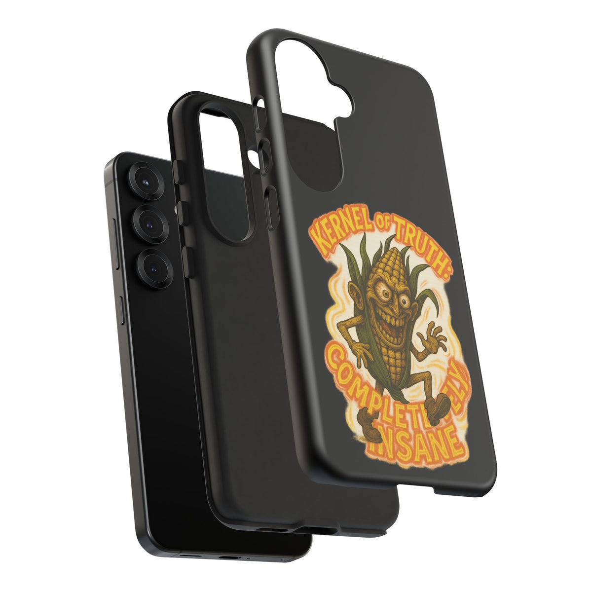 Corny Horror Phone Case - “Kernel of Truth, Completely Insane” Retro Corn Monster