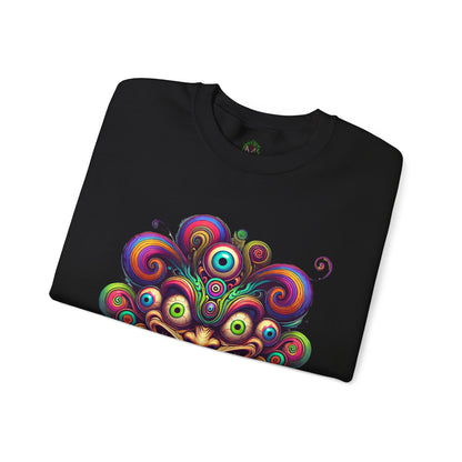 Hypnotic Swirl Face Crewneck Sweatshirt