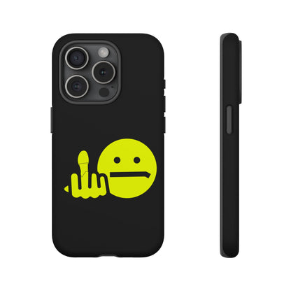 Phone Case — Neon Middle Finger Emoji Graphic