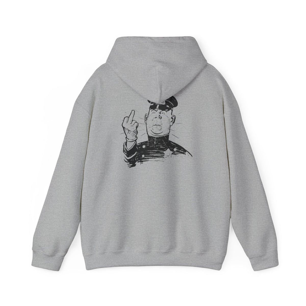 Hoodie — Sketch Cop Graphic Back Print Hooded Sweatshirt (Middle Finger Design)