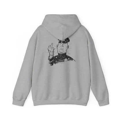 Hoodie — Sketch Cop Graphic Back Print Hooded Sweatshirt (Middle Finger Design)